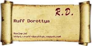 Ruff Dorottya névjegykártya